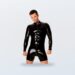 Libidex Round Collar Surfsuit with long sleeves in black latex