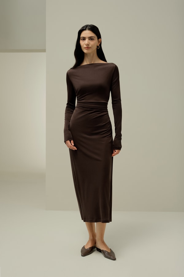Seidenjersey-Midikleid von LILYSILK