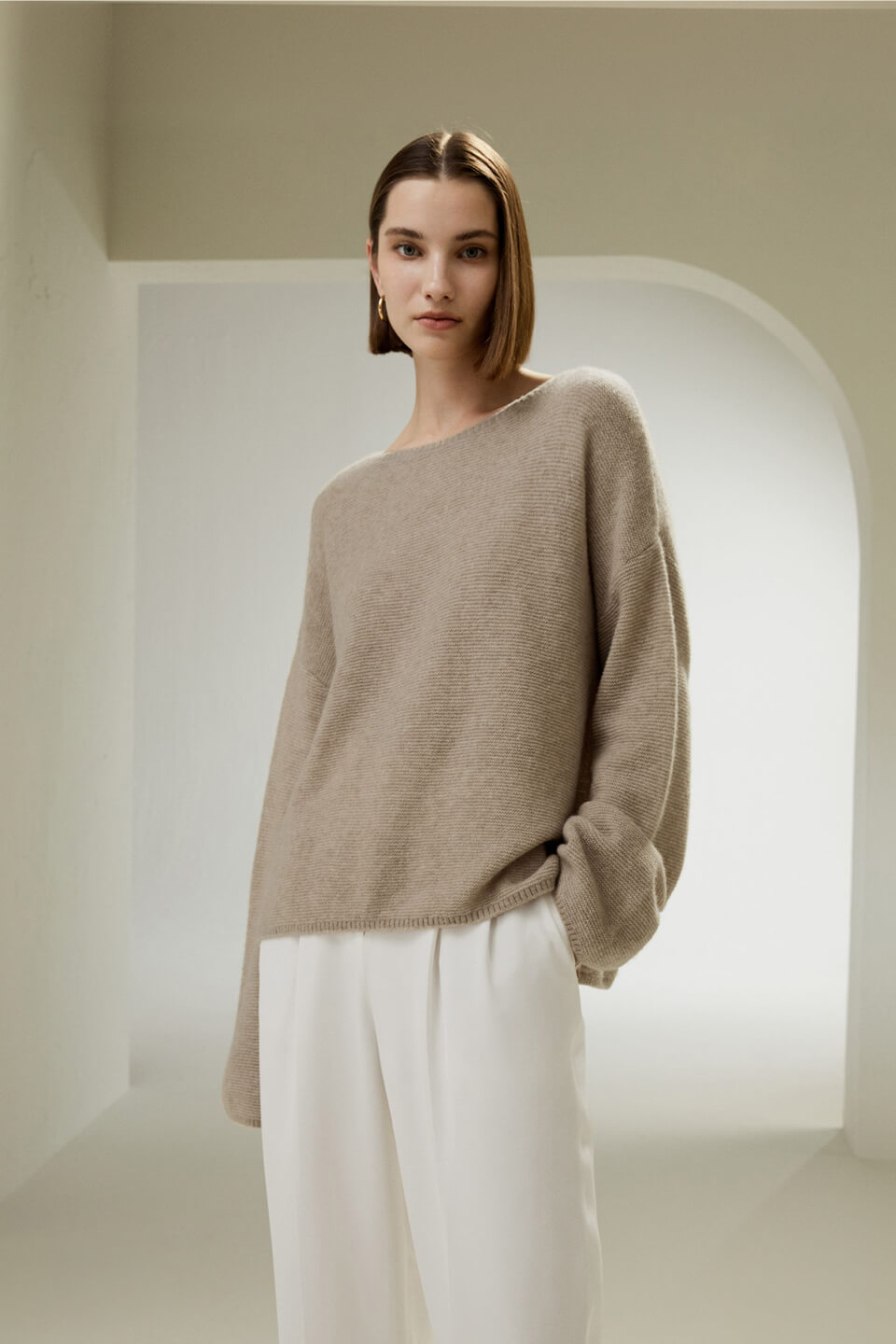 Relaxed Fit Silk Cashmere Blend Sweatshirt von Lilysilk
