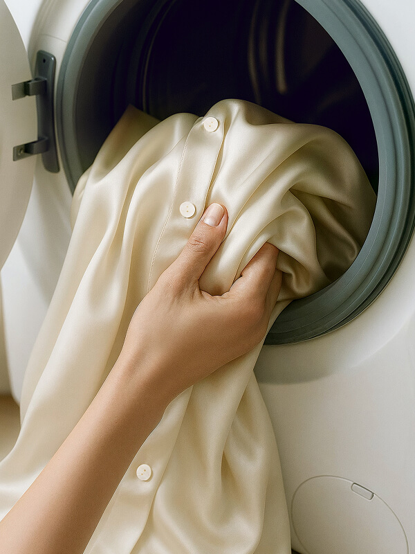 Lilysilk Seidenhemd in einer Waschmaschine