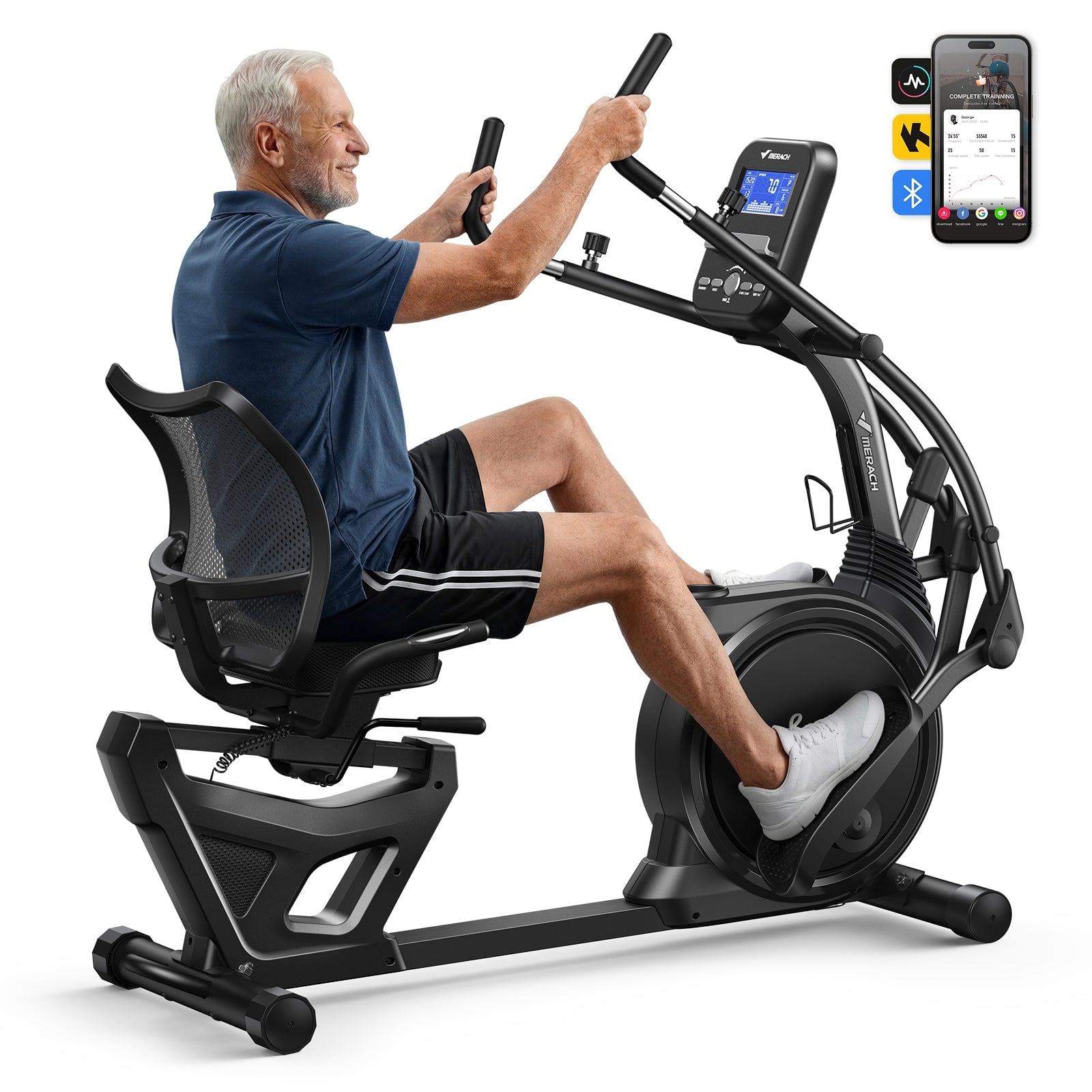 Merach two-in-one elliptical recumbent exercise bike