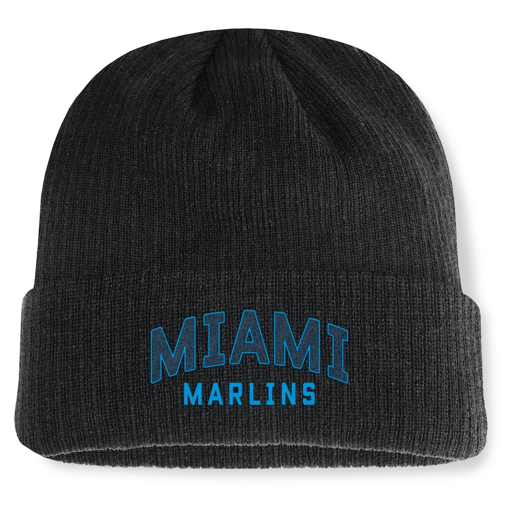 Black cuffed knit Miami Marlins hat