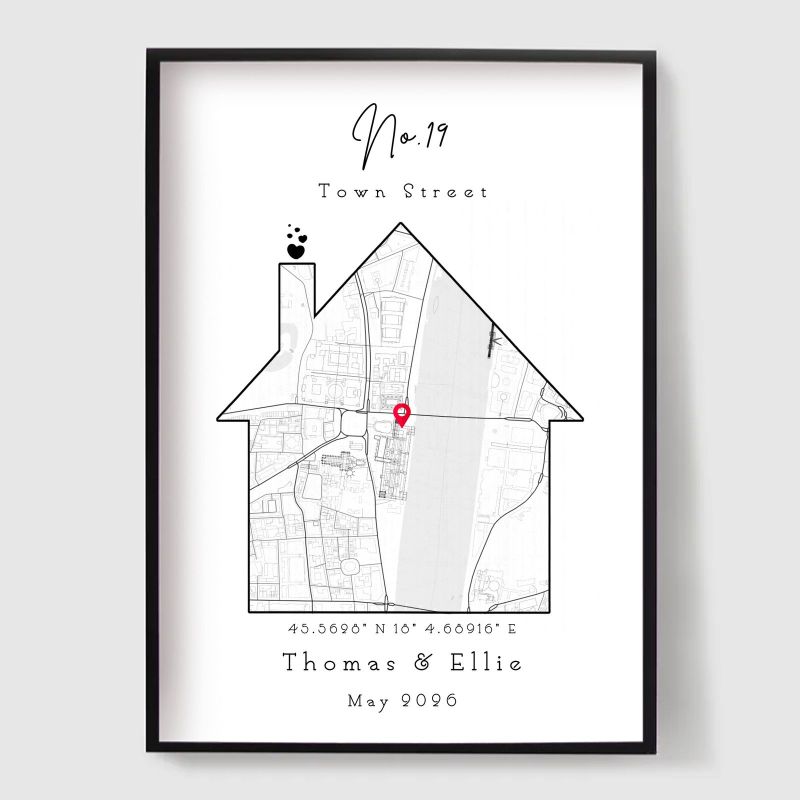 Personalised Home Map Print poster from Namly Design
