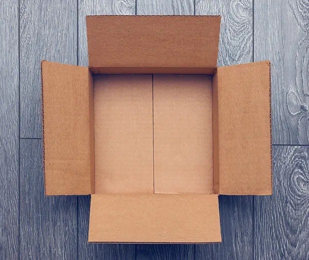 Open cardboard box