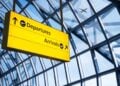 Airport departures sign