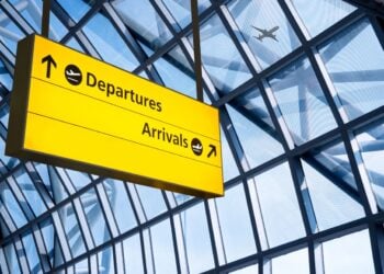 Airport departures sign