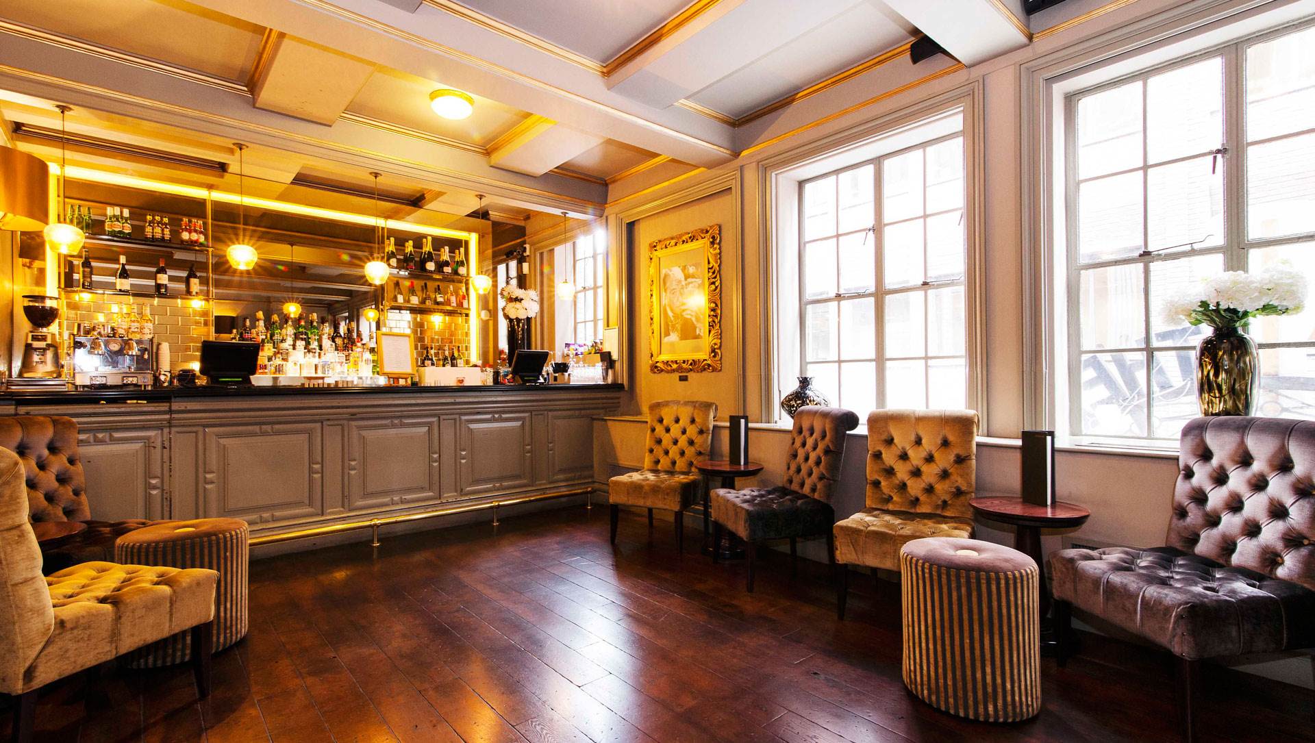 Bar lounge area inside the Phoenix Theatre