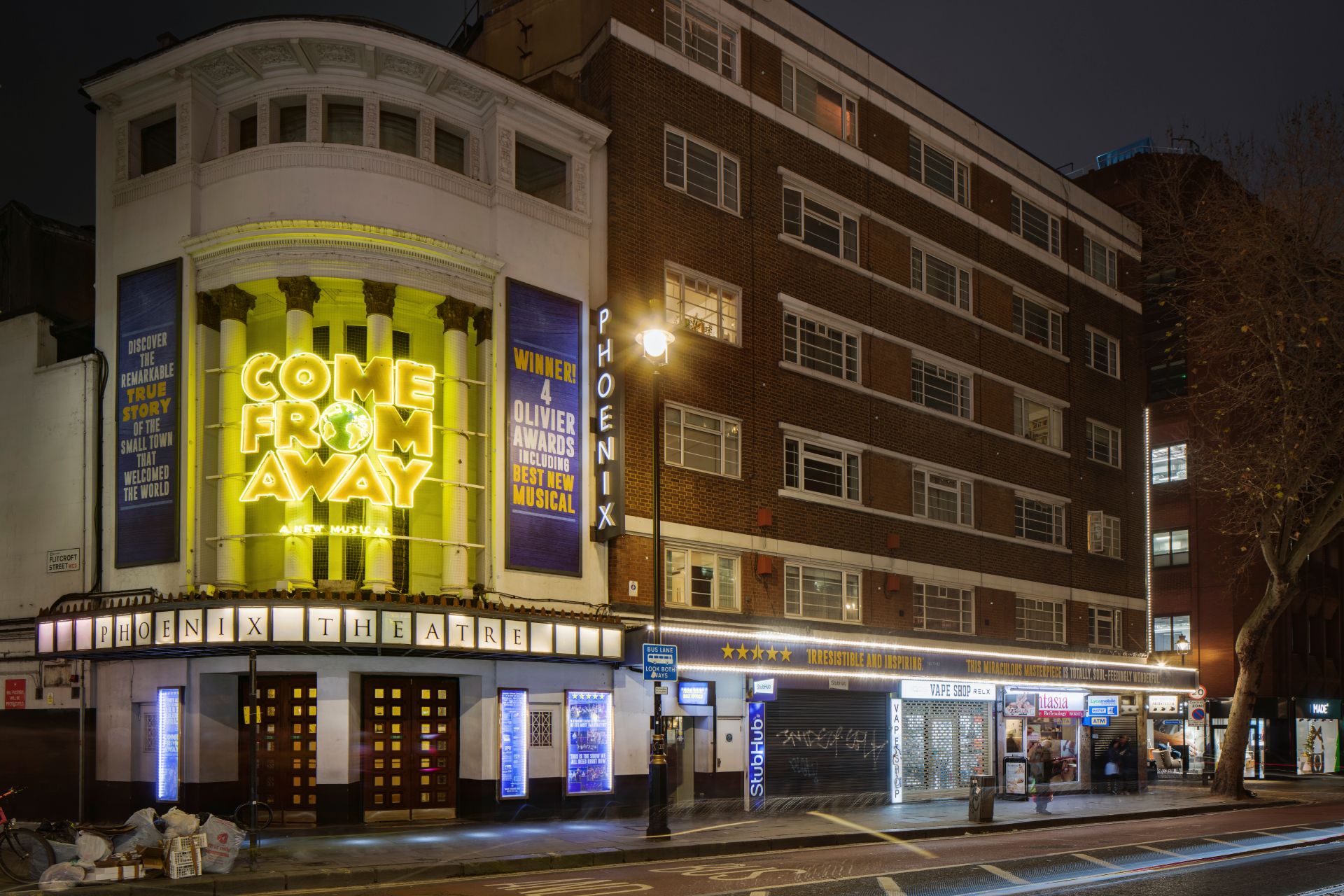Phoenix Theatre exterior on a London street
