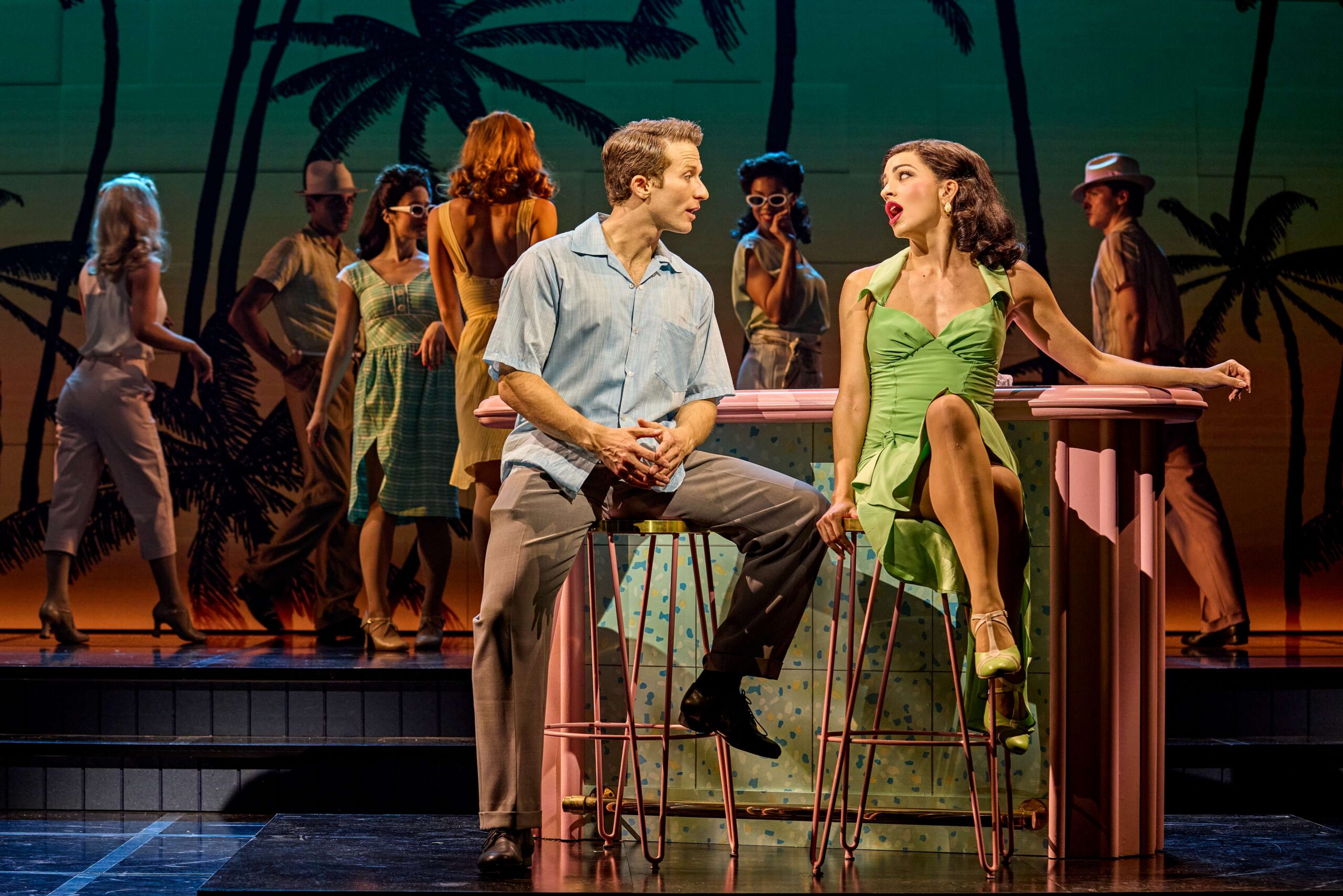 Dancers performing a lively number in Sinatra The Musical