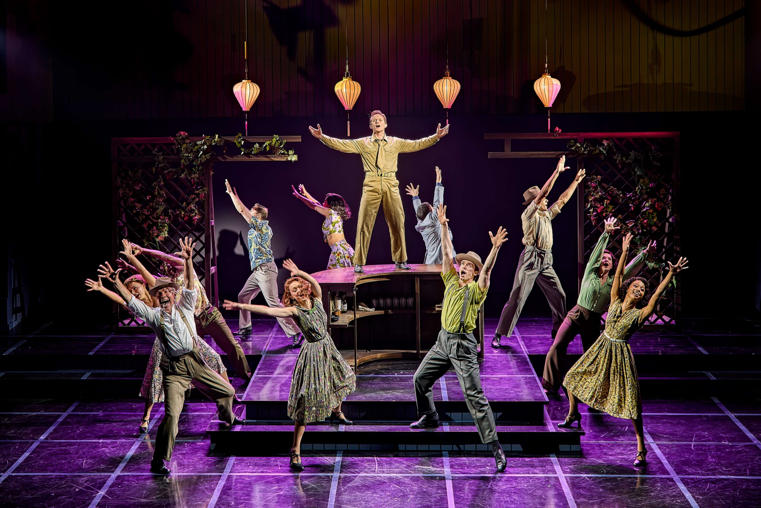 Ensemble musical stage number from Sinatra The Musical