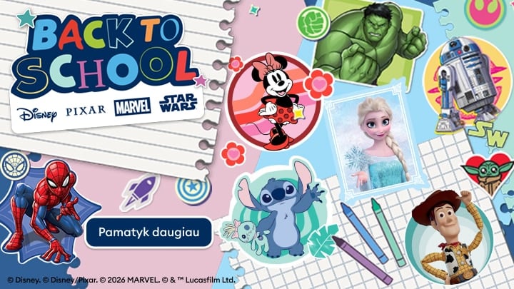 Disney, Pixar, Marvel ir Star Wars licencijuotų prekių kolekcija