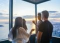 Sky View Observatory interior with Seattle views through the windows