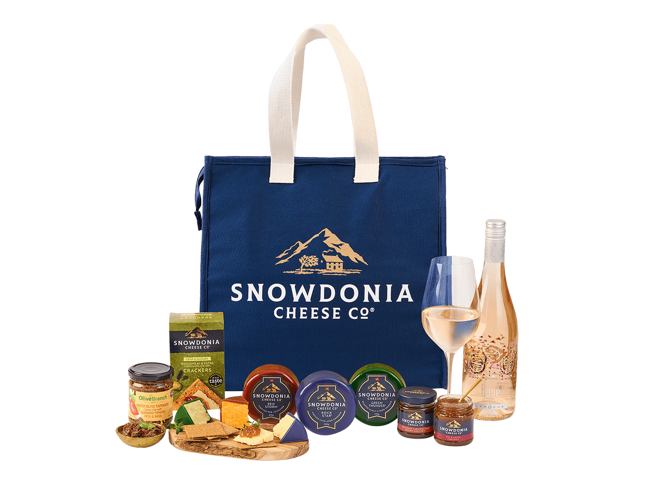 Snowdonia cheese and rosé picnic cool bag