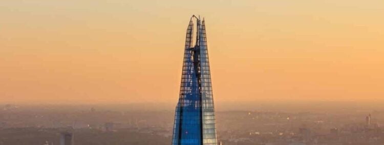 The Shard skyline at sunset