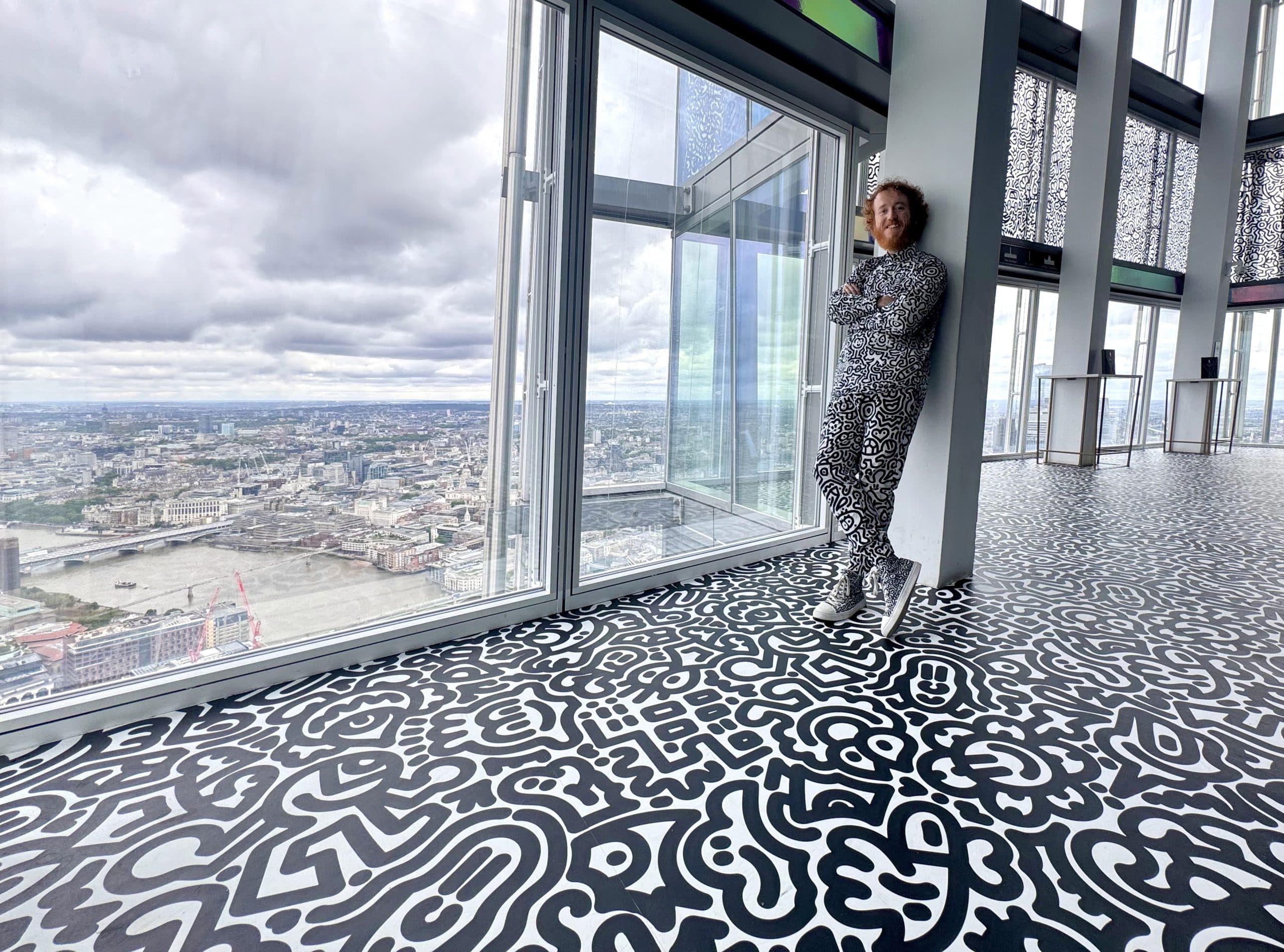 Mr Doodle artwork displayed at The View from The Shard