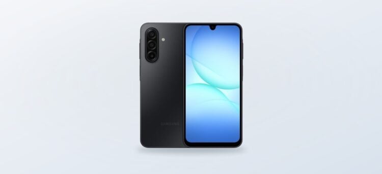 Samsung Galaxy A17 5G smartphone in black on a clean product background