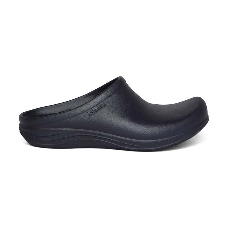 Navy Aetrex Bondi orthotic clog