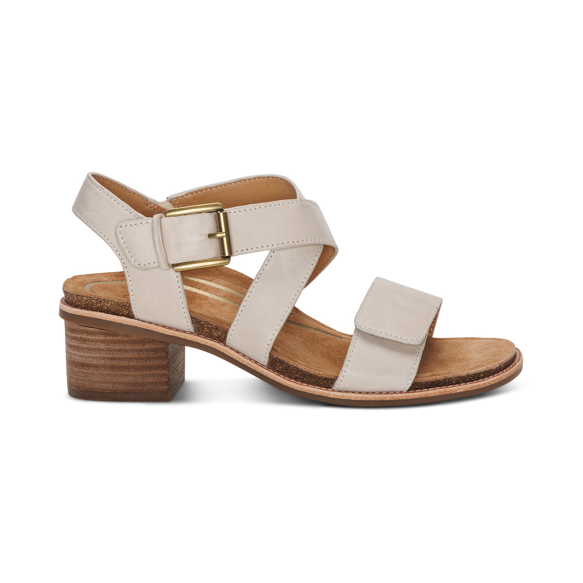 Ivory Aetrex Kristin arch support block heel