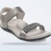 Jeweled gunmetal Aetrex Maria sandal