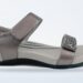 Aetrex Maria jeweled gunmetal sandal shown from the side