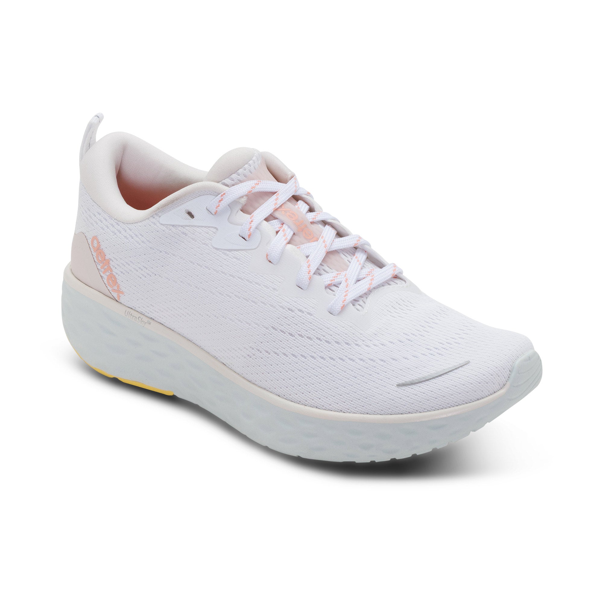 Aetrex Nova white arch support sneaker product view