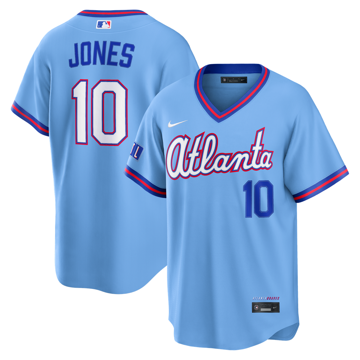 Chipper Jones Atlanta Braves powder blue City Connect stadium jersey