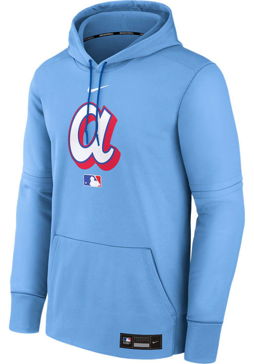 Light blue Atlanta Braves City Connect wordmark hoodie
