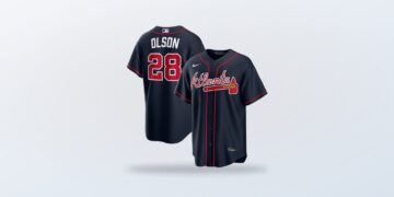 Matt Olson Atlanta Braves navy alternate replica jersey
