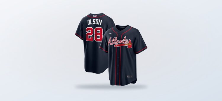 Matt Olson Atlanta Braves navy alternate replica jersey