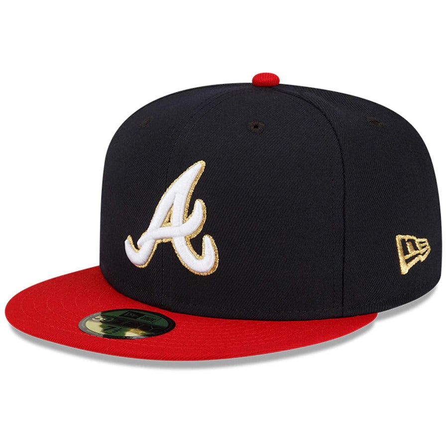 Atlanta Braves navy red New Era 59FIFTY fitted cap