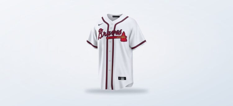 Atlanta Braves white Nike home replica jersey