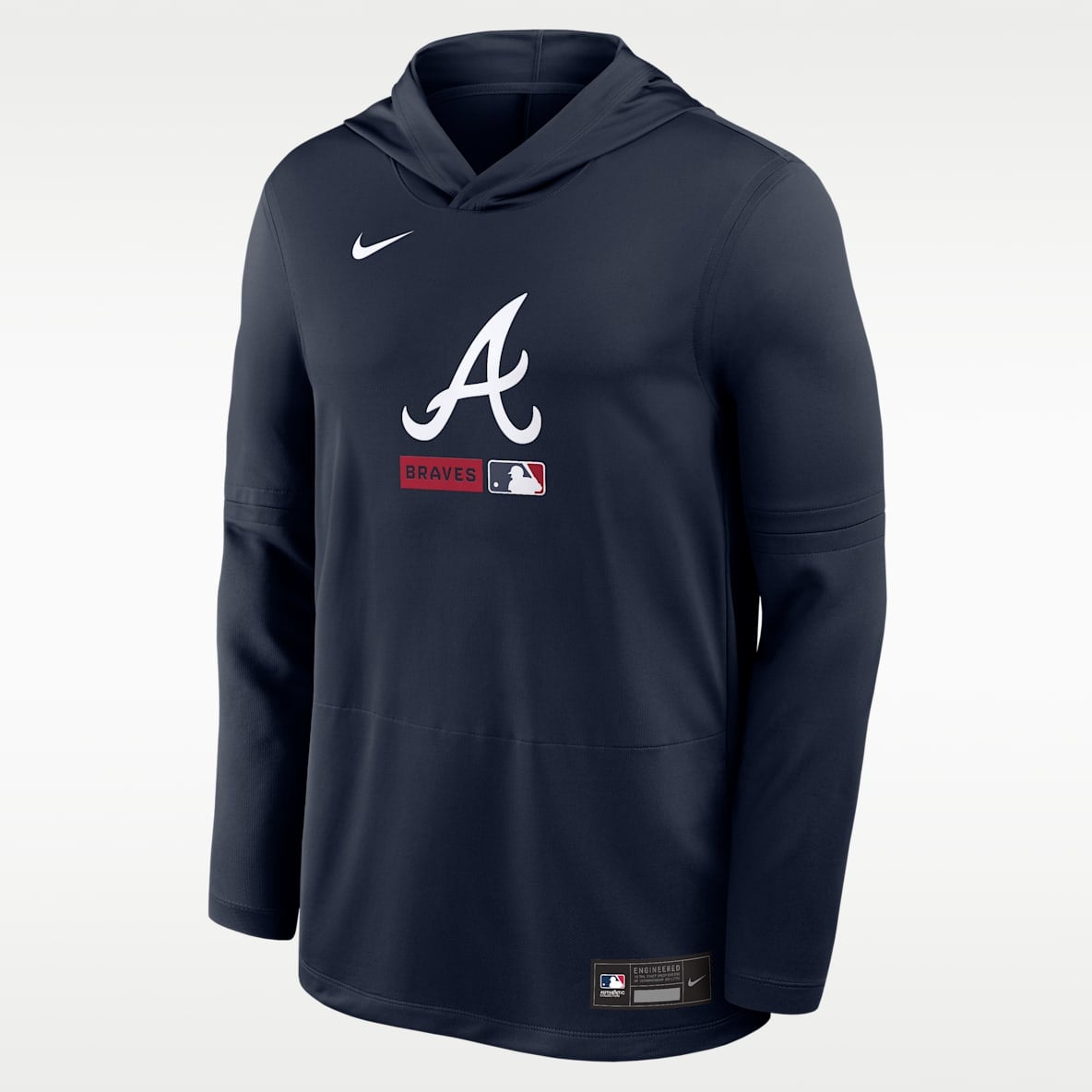 Atlanta Braves Nike Dri-FIT hooded top in navy blue
