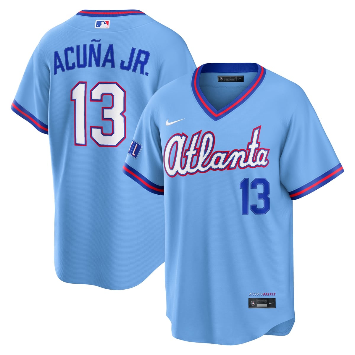 Ronald Acuna Jr Atlanta Braves powder blue City Connect stadium jersey