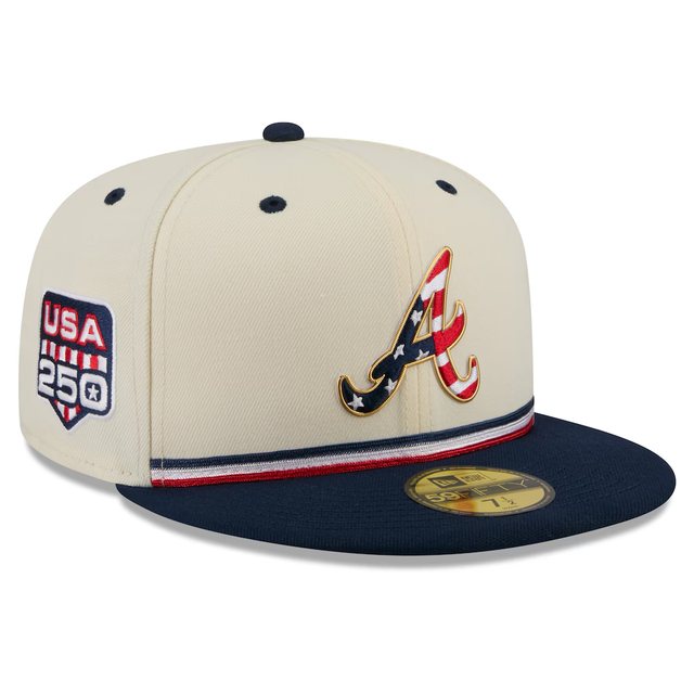 Gorra de Atlanta Braves para USA 250 con logo de estrellas y rayas