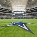 Campo do AT&T Stadium visto de dentro do estádio