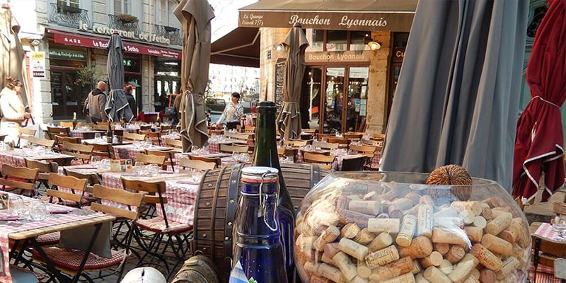 Outdoor European cafe table and chairs