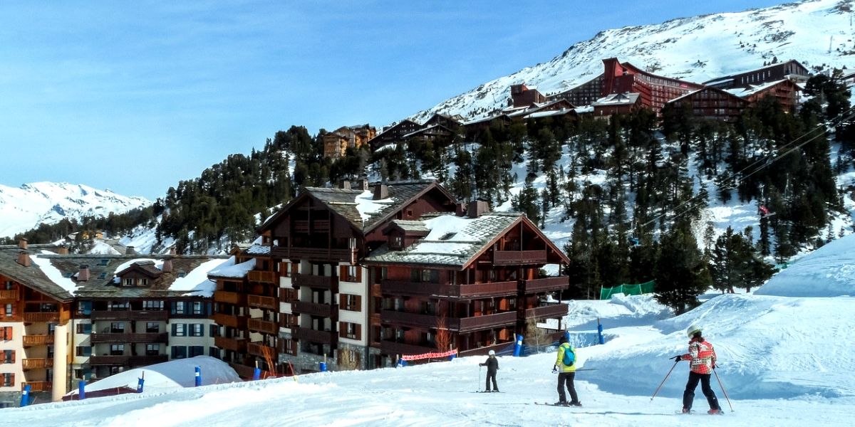 Skiing in La Plagne, France
