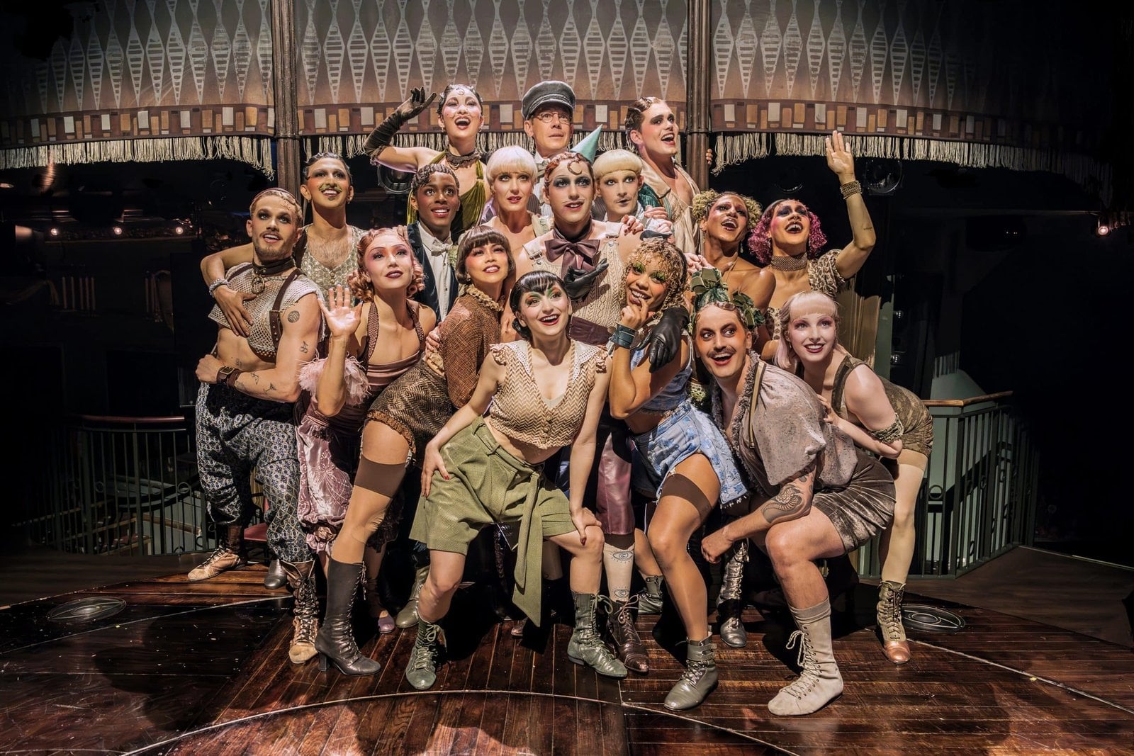 Cabaret cast group portrait from the Kit Kat Club production