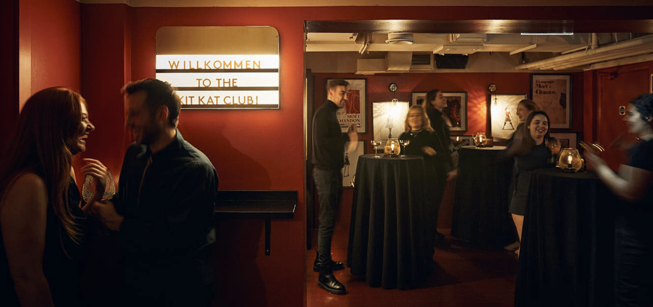 Private lounge hospitality space at the Kit Kat Club