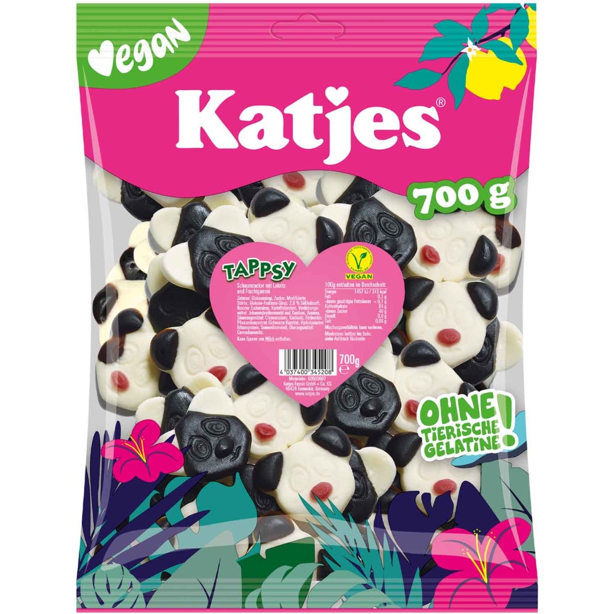 Katjes Tappsy vegane Fruchtgummi-Süßigkeit in großer Packung