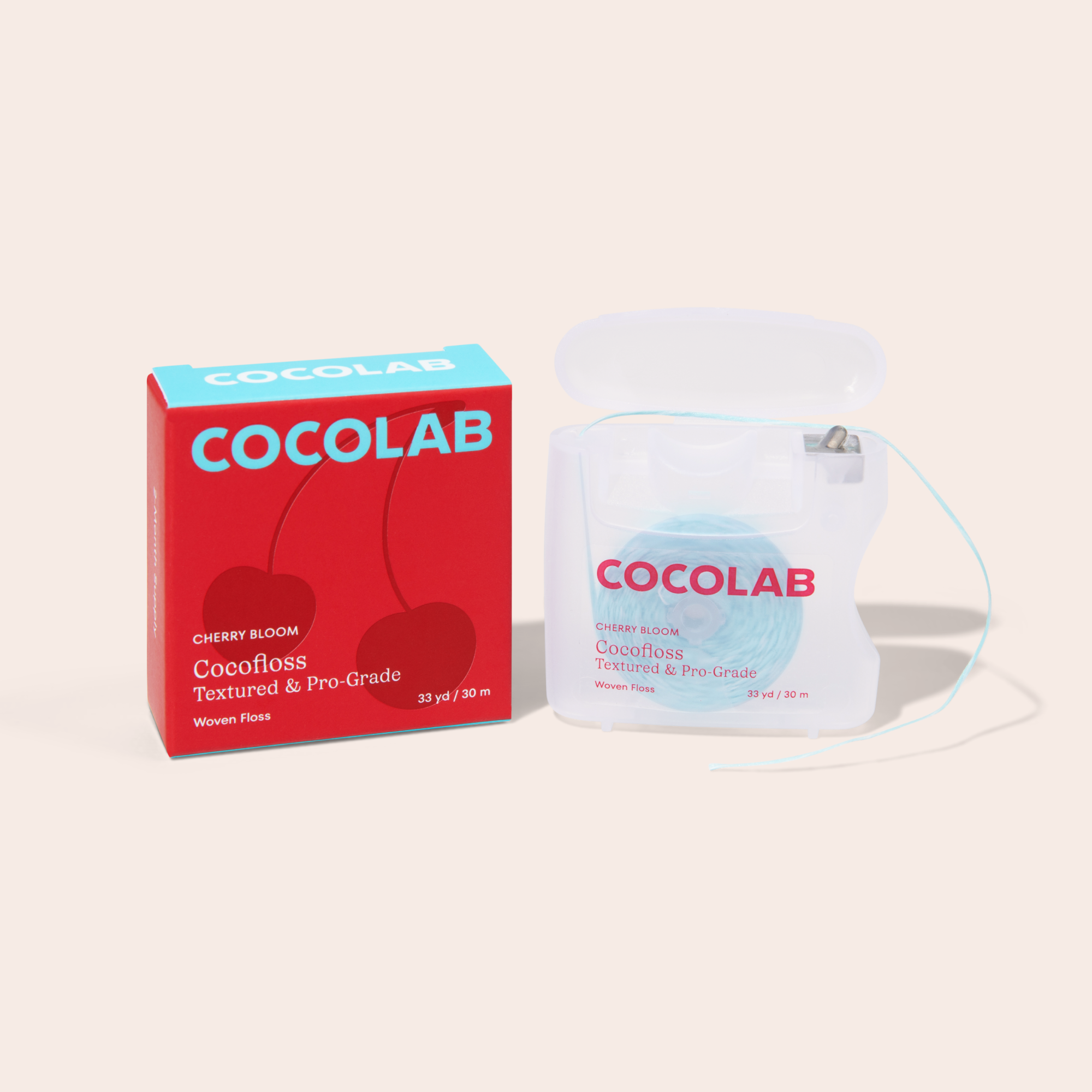 Cherry Bloom Dental Floss spool and dispenser