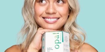 At-home teeth whitening products presented in a wide Direct Teeth Whitening campaign banner