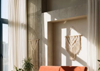 Sofá cama Francy de Divani.Store en tejido terracota dentro de un ambiente