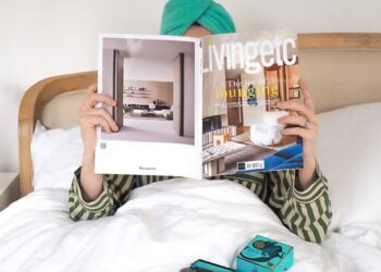Magazine, bed and truffles in a relaxing gift scene from Don’t buy her flowers
