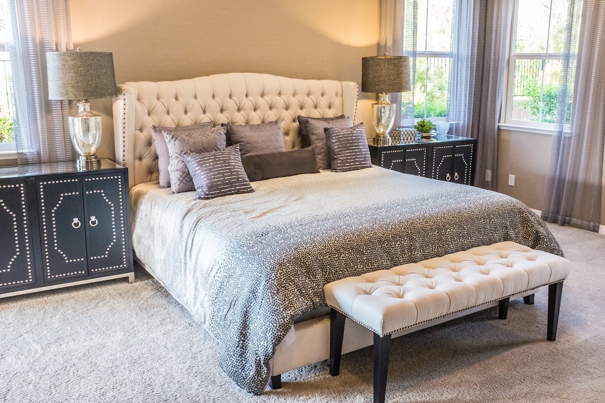 Warm home interior with neatly folded textiles