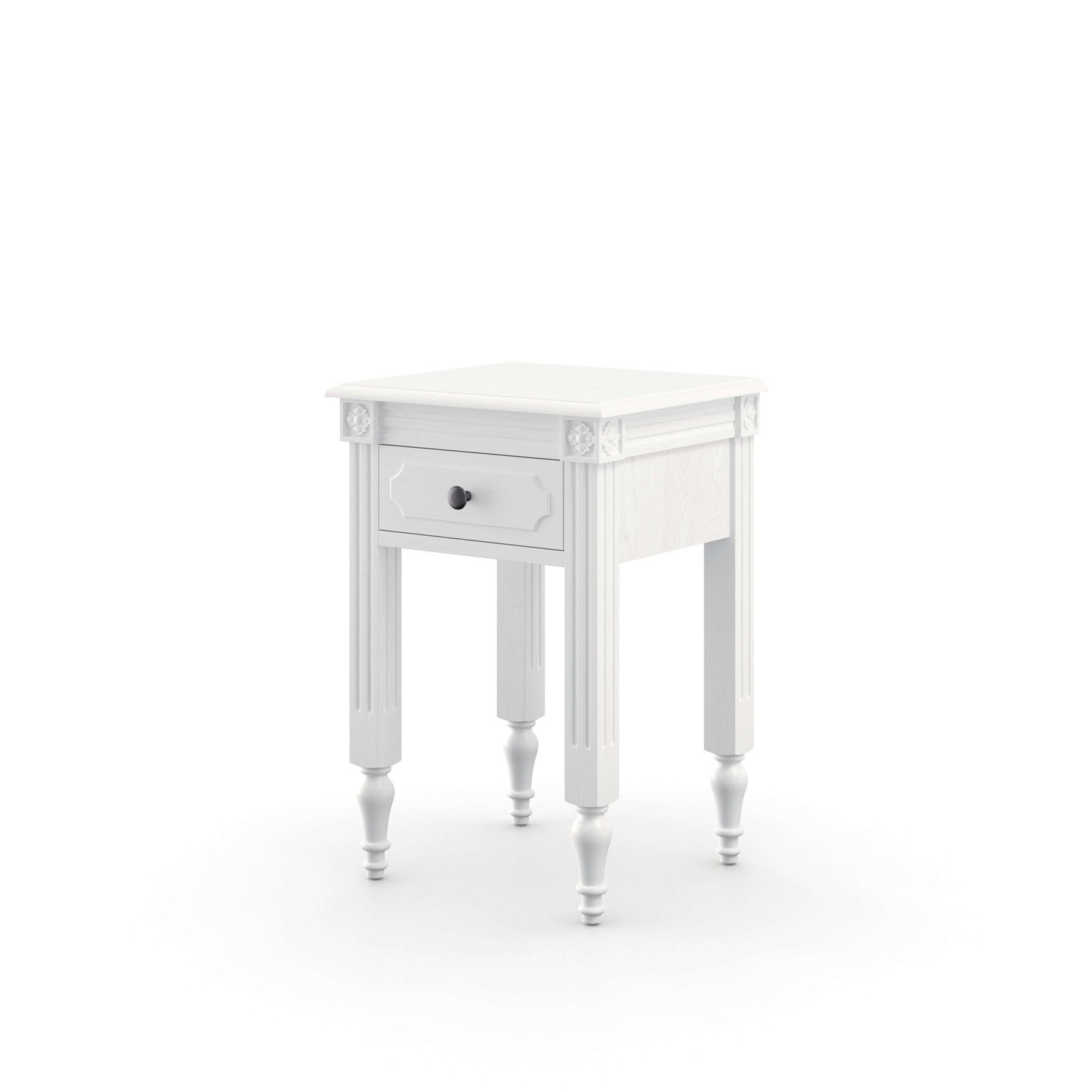 Casterton vintage white bedside table with drawer storage