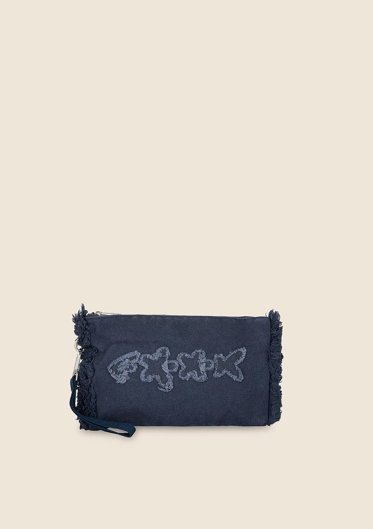 Blue cotton zip pouch from F**K