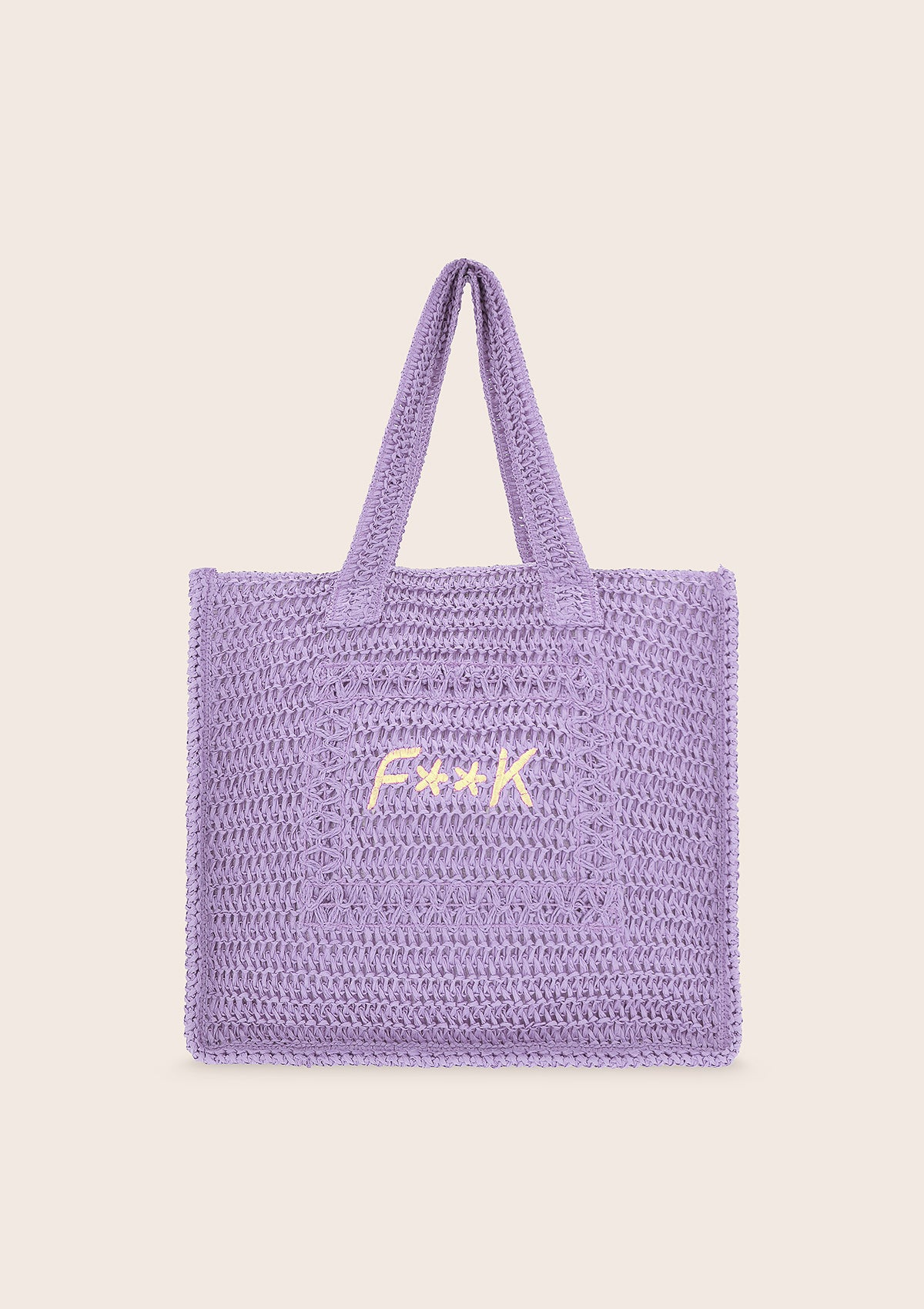 Lilac straw-paper tote bag from F**K
