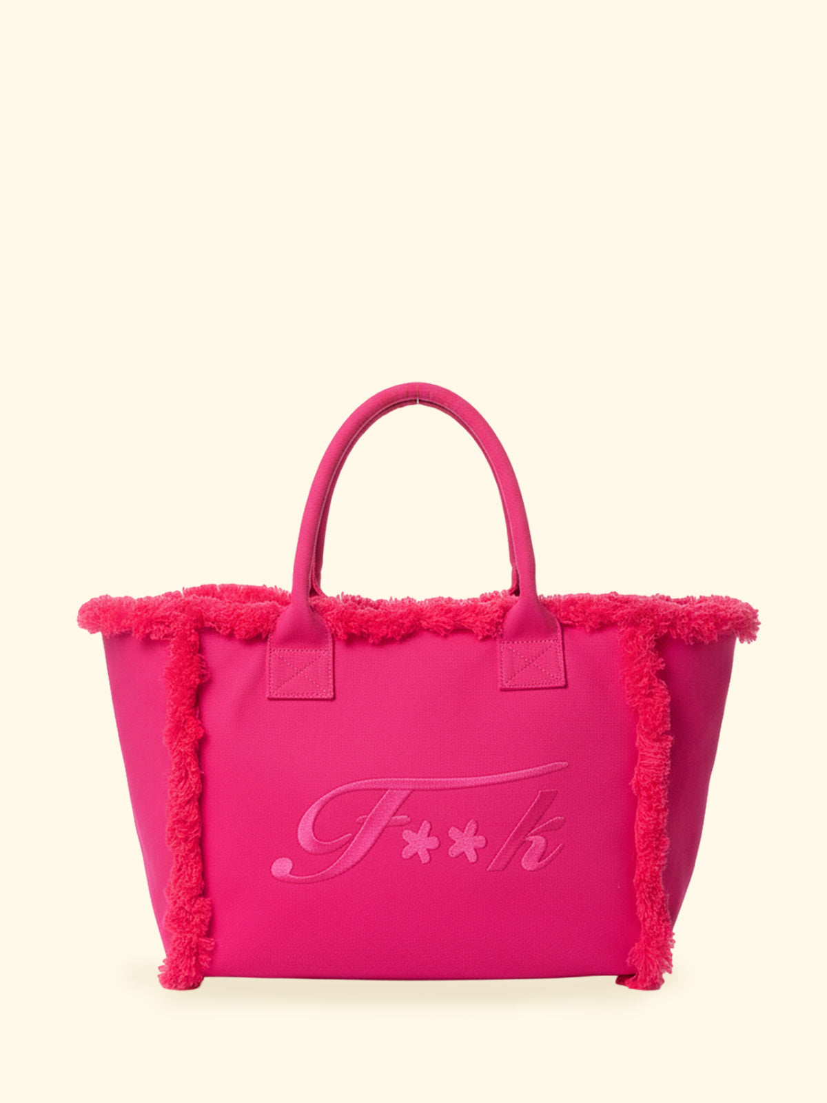 Maxi bag F**K fucsia in cotone