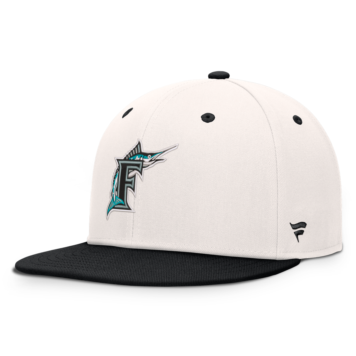 Cream and black Florida Marlins Cooperstown heritage snapback cap